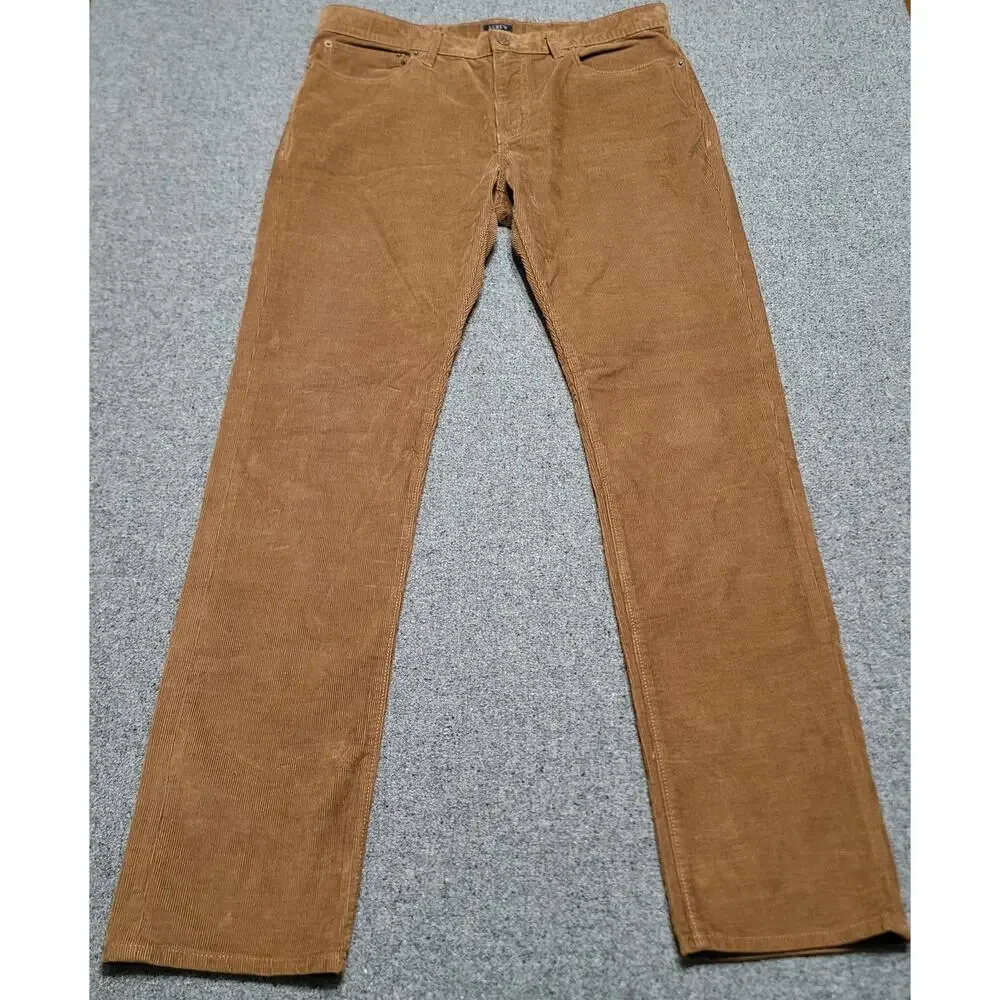 J Crew Pants Mens 34x34 Golden Brown Flex Slim Corduroy Jeans Stretch Preppy